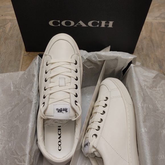 Brand NEW comfy COACH Chalk white Leather sneakers - Picture 2 of 5